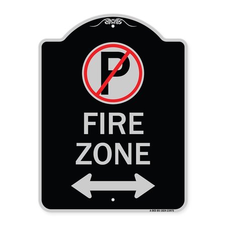 SIGNMISSION Fire Zone Heavy-Gauge Aluminum Architectural Sign, 24" x 18", BS-1824-23975 A-DES-BS-1824-23975